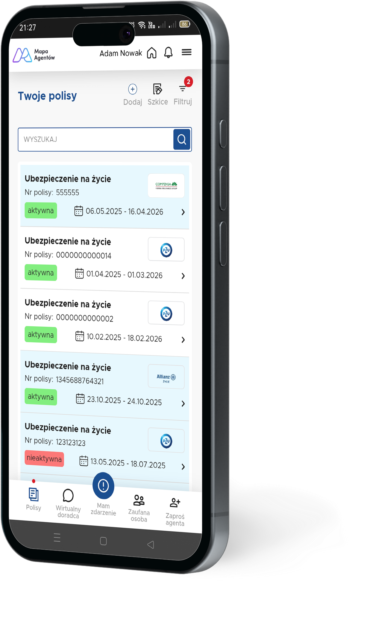 Polisy Twoich klientów zawsze pod ręką